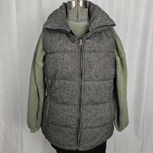Old Navy Black and Gray Herringbone Vest